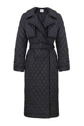 Жiноче пальто стьобане чорне The lace, розм. М