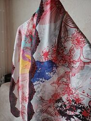 Палантин шарф парео шелк натуральный 