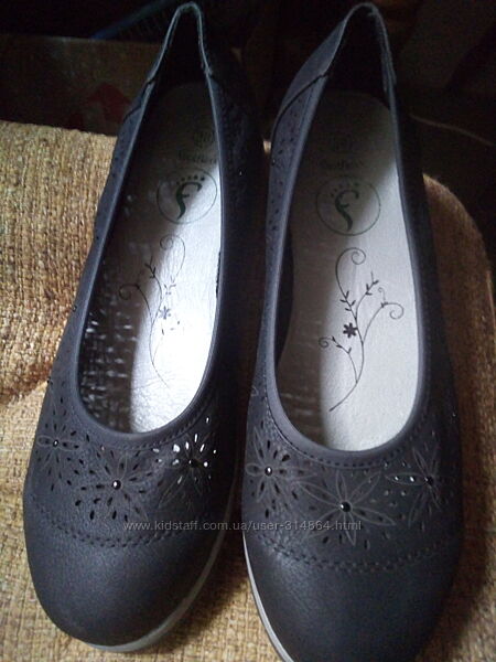 Балетки з нубукової шкіри 38р