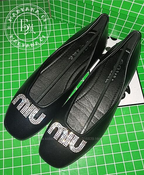 Трендові балетки miu / чорні