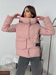 Стильна куртка з бананкою / рожева