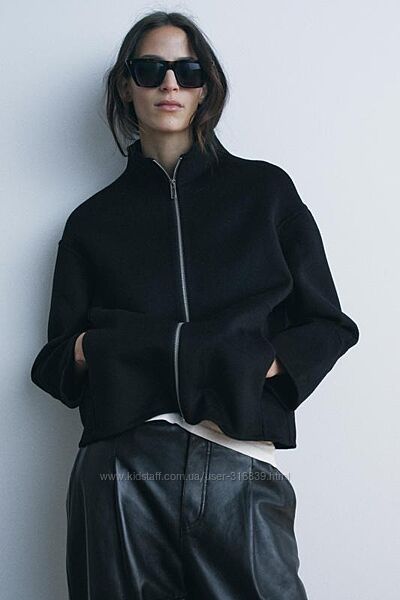 Трендове шерстяне півпальто zara