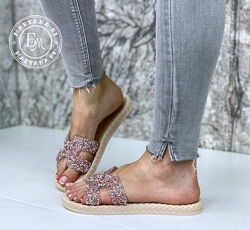 Модні шльопанці pink diamond за суперціною / рожеві