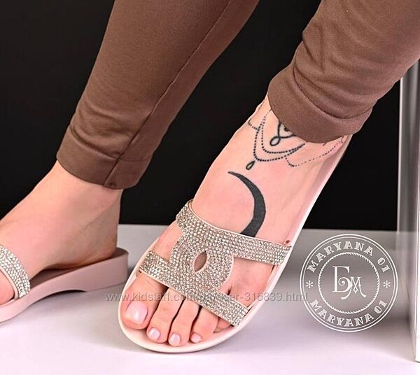 Силіконові шльопанці з камінчиками