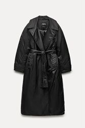 Тепле непромокаюче пальто Zara / чорне