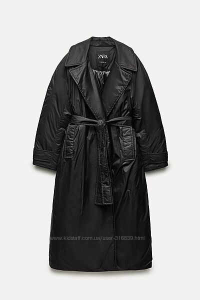 Тепле непромокаюче пальто Zara / чорне