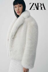 Трендова шубка zara в наявності / біла