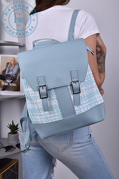 Трендовий жіночий рюкзак / блакитний