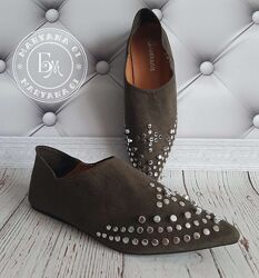 Трендові туфлі / балетки / мюлі хакі