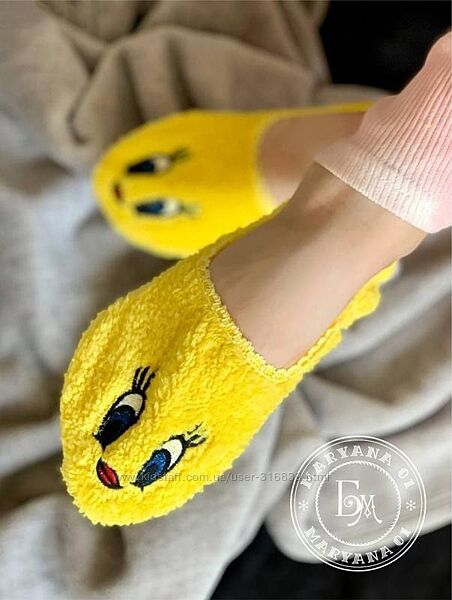 Теплі тапочки-шкарпетки смайл / жовті