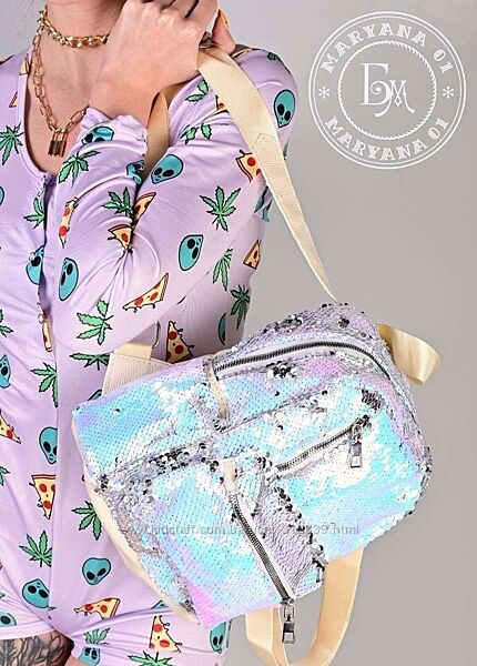 Яскравий рюкзак з паєтками-хамелеонами