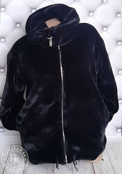 Елегантна еко-шуба / чорна