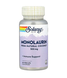 Solaray, Монолаурин, 500 мг, 60 вегетарианских капсул