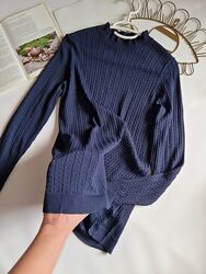 Holly & Whyte р М Эластичний мереживний ажурний светр Синій