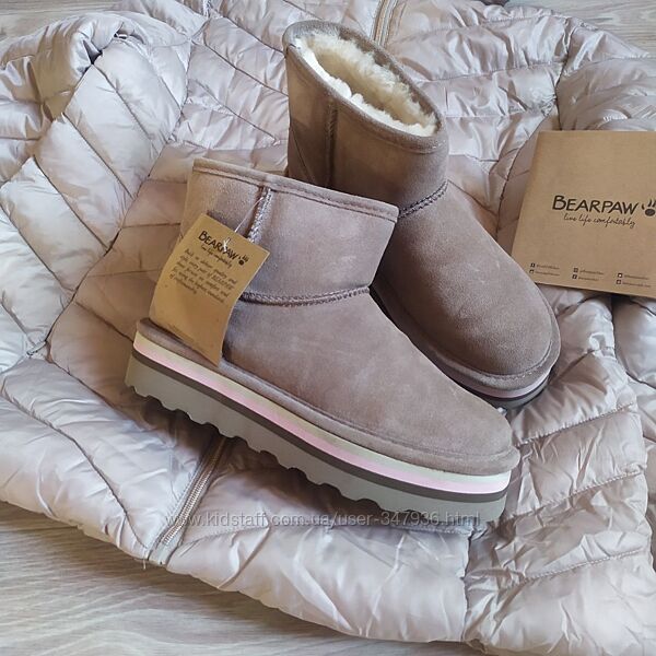 Bearpaw Зручні Стильні уггі р 9, 39 - 40 Нові . waterproof НатуральніПроліт