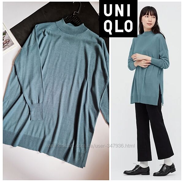 Uniqlo подовжений джемпер р м- л вовна меріноса