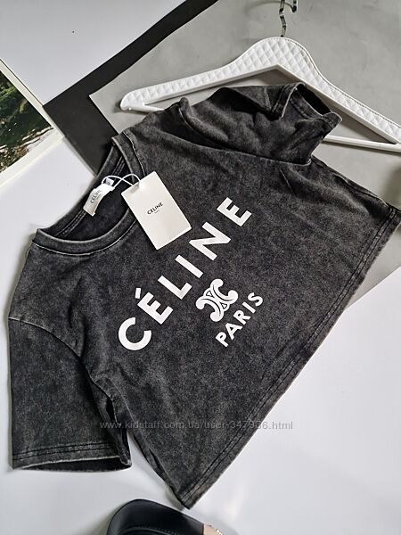 Жіноча вкорочена футболка кроп celine р с- л
