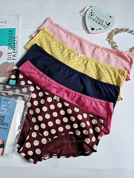M&S набір трусиків Low rise shorts 5 шт р.42 хл- ххл