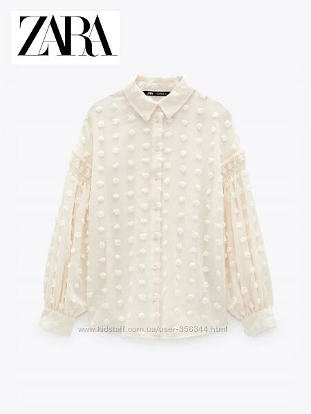 Стильна сорочка блузка з рукавами буфами Zara XS/S