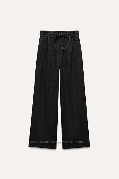 Брюки з мякої тканини з широкими штанинами Zara - XL