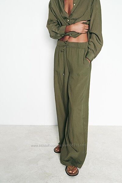 Легкі штапельні штани в піжамному стилі Zara - XS, S, M