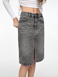Джинсова спідниця міді Pull&Bear - 34, 36, 38, 40, 42