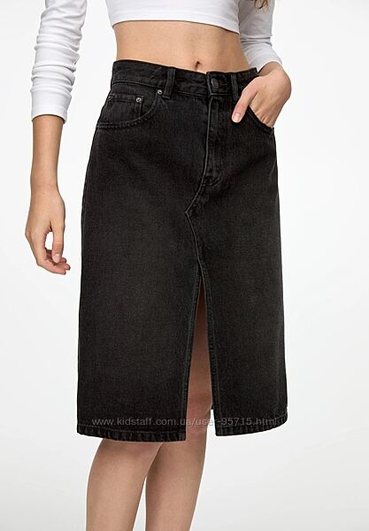 Джинсова спідниця міді Pull&Bear - 34, 36