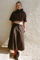 Спідниця - балон міді з защіпами Zara - S , коричнева