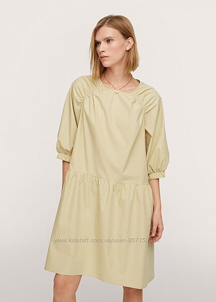 Обємна широка бавовняна сукня Mango - XS-S