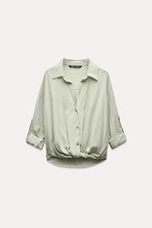 Сорочка з вузлом та регульованим рукавом Zara - S