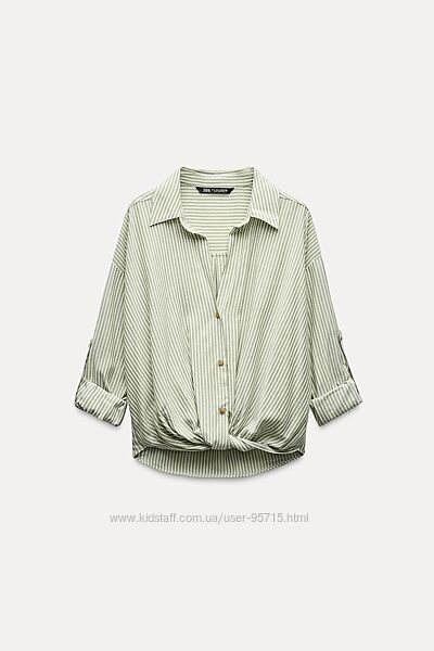 Сорочка з вузлом та регульованим рукавом Zara - S