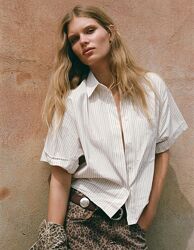 Літня сорочка оверсайз з бавовни Zara - XS, S, M