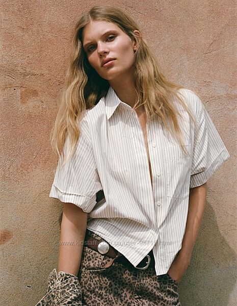 Літня сорочка оверсайз з бавовни Zara - XS, S, M