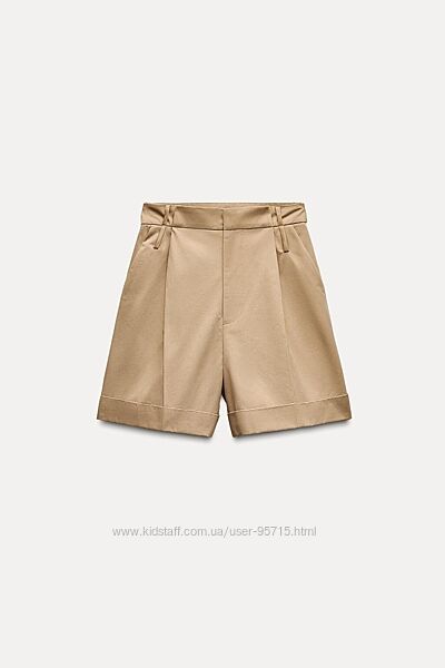 Шорти з защипами і високою посадкою Zara - S, M, L