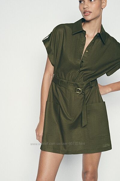 Сукня коротка із змішаного льону Zara - S, M, L