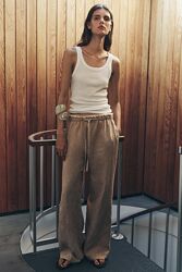 Широкі прямі штани з цупкого 100 льону Zara - S, M, XL
