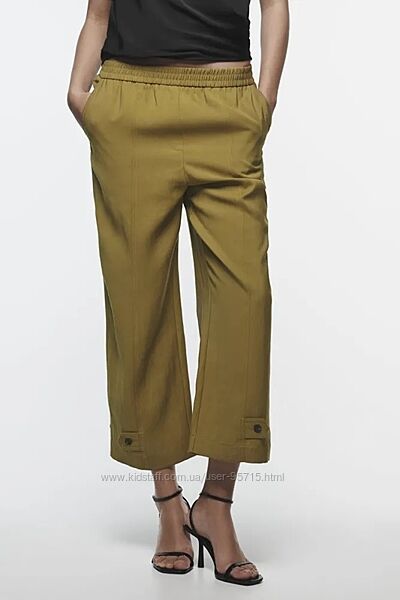 Укорочені брюки Carrot з еластичним поясом Zara - XS, S, M