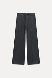 Сірі широкі прямі джинси з декоративним швом Zara - XS, S, M, L, XL
