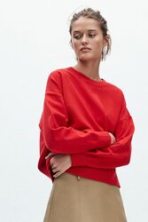 Трикотажний світшот светр oversize Zara - S, M червоний