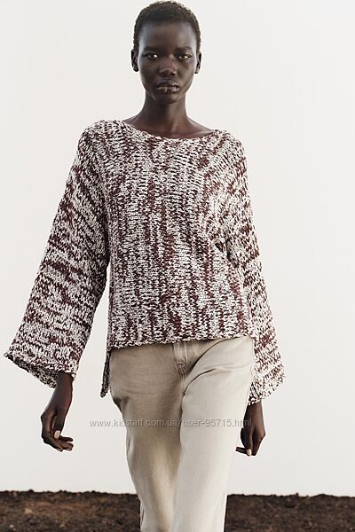 Плетений комбінований светр Zara - S, M