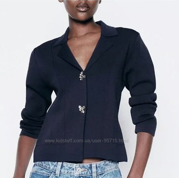 В&acuteязаний блейзер кардиган з квітами ґудзиками Zara - M, L