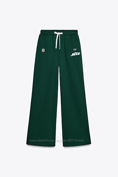 Широкі штани з нашивкою nfl jets Zara - S, M з начісом