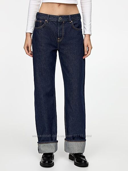 Прямі довгі джинси з середньою посадкою Pull&Bear - 34, 36, 38, 40