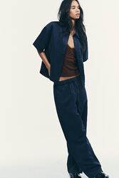 Сорочка оверсайз з суміші льону Zara - XS, S