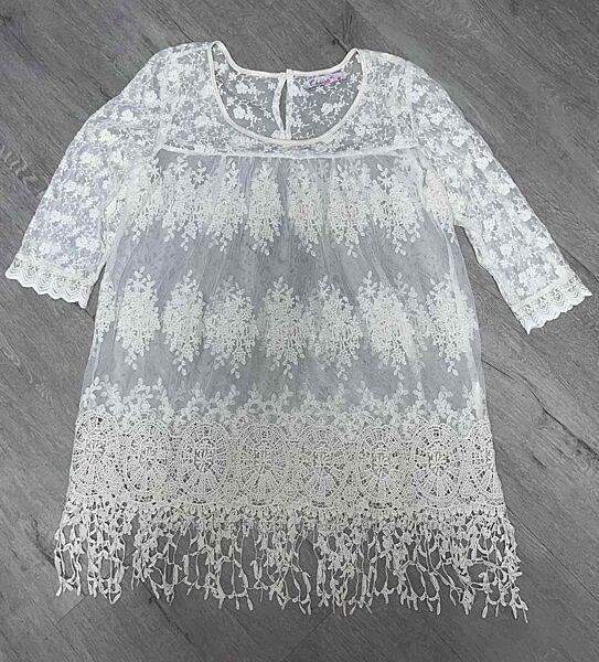 мереживна туніка на пляж розмір М-Л сукня