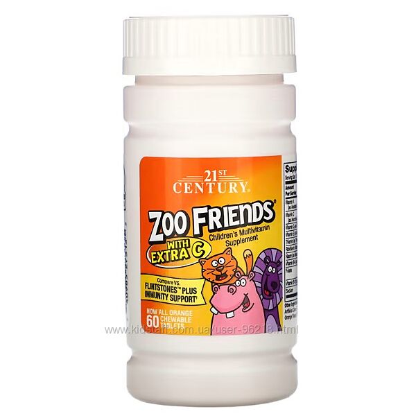 21st Century, Zoo Friends з вітаміном C, 60 шт