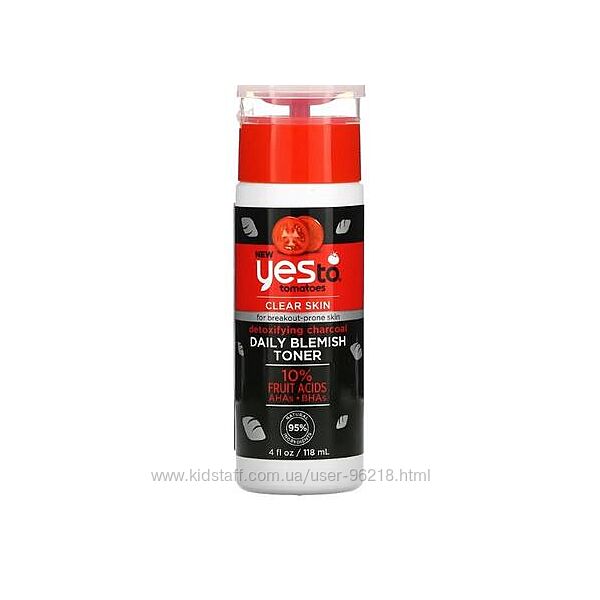 Yes to, detoxifying charcoal daily blemish toner, tomatoes, 4 fl oz 118 ml