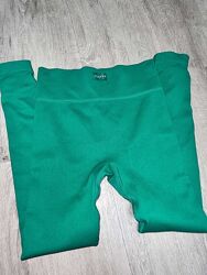 лосіни в рубчик, треніки легінси йога зелені