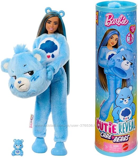 Лялька Barbie Cutie Reveal Care Bears Ведмедик Буркотун барбі в костюмі