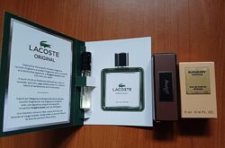 Новинки ароматів Brioni, Burberry, Lacoste в мініатюрах і пробнику, оригіна